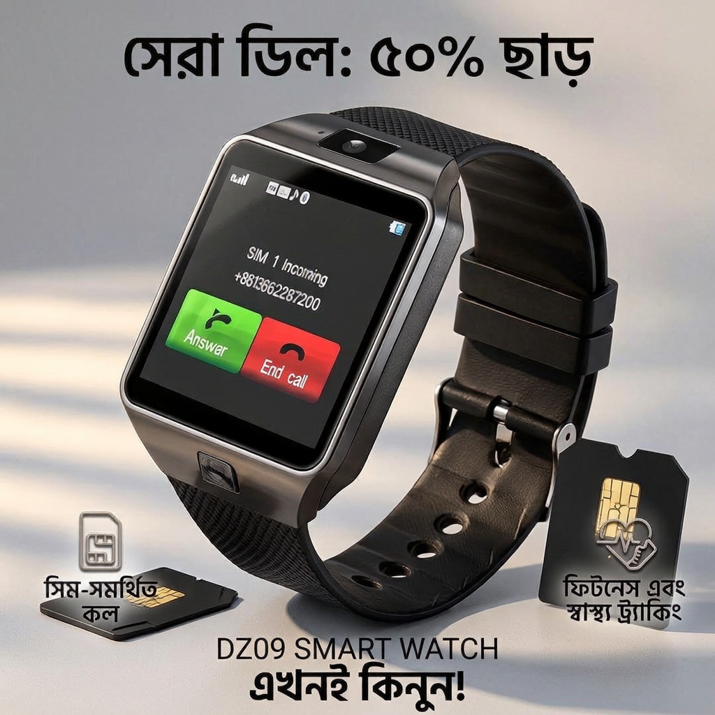 DZ09 Smart Watch- Sim supported